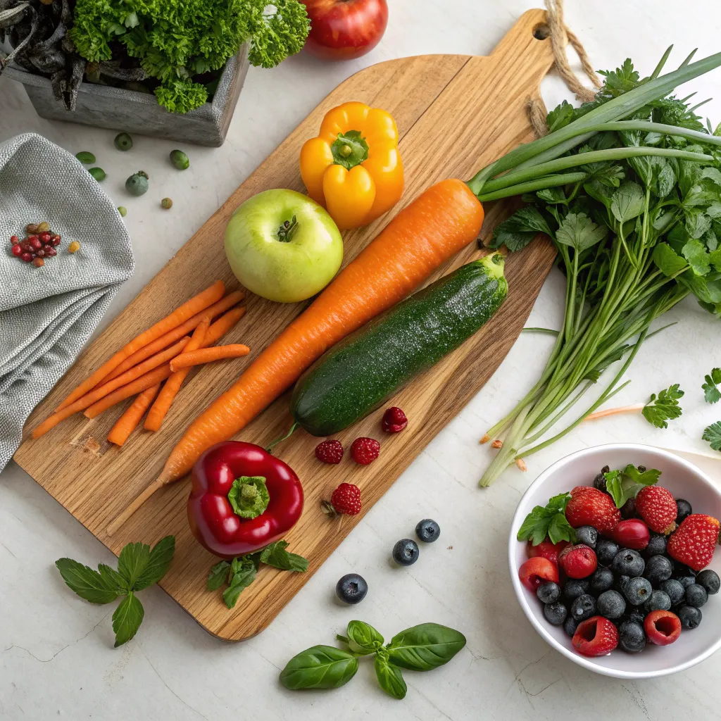 Fresh ingredients for healthy cooking